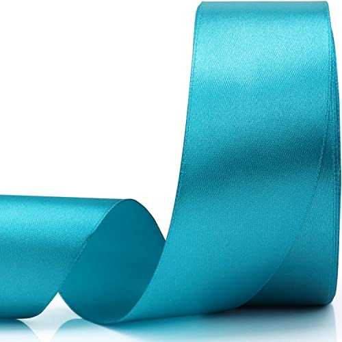 Nsilu 1-1/2 inch, Peacock Blue Ribbon for Gift Wrapping 50 Yards Perfect Wedding Party Wreath Sewing DIY Hair Accessories Decoration Floral Hair Balloons Other Projects - Image 1