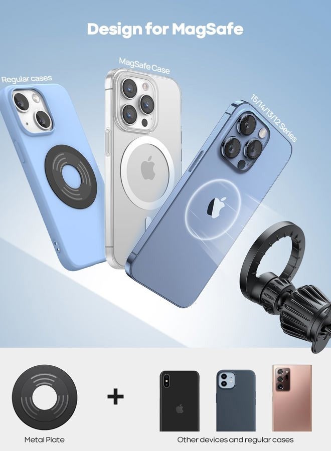 Lamicall Fits Mag Safe Car Mount - [20 Super Magnets] Magnetic Car Phone Mount, Air Vent Phone Holder Car, Mag Safe Cell Phone Holder Clip for iPhone 15/14/13/12 Seires - Image 3