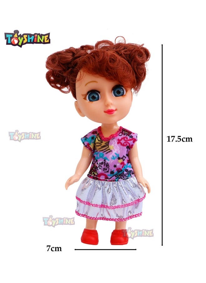 Toyshine Toyshine Pack of 3 Cuties Doll Set for Kids, 6 Inches, PVC Non-Toxic Material, Assorted Dress Design  - Image 5