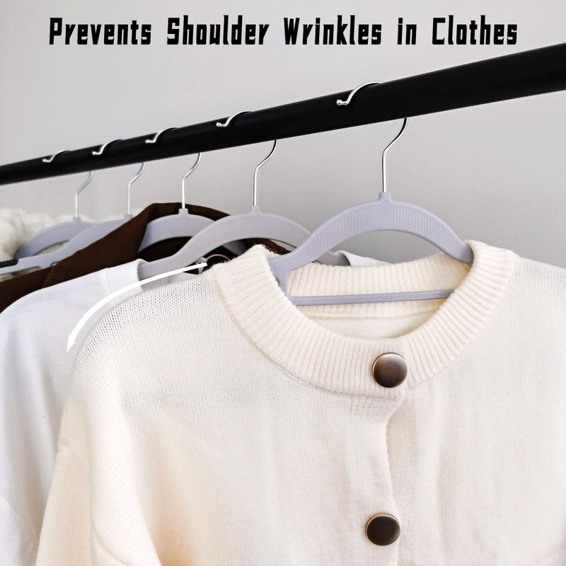 BGRQRIQ 50 Pack Plastic Clothes Hangers- 16.5 Inch Slim Space Saving Hangers for Closet, Heavy Duty Non-Slip Hangers with 360Â° Swivel Hooksâ€‹ for Hanging Coats, Suits, Jackets, Shirts,T-Shirt - Image 2
