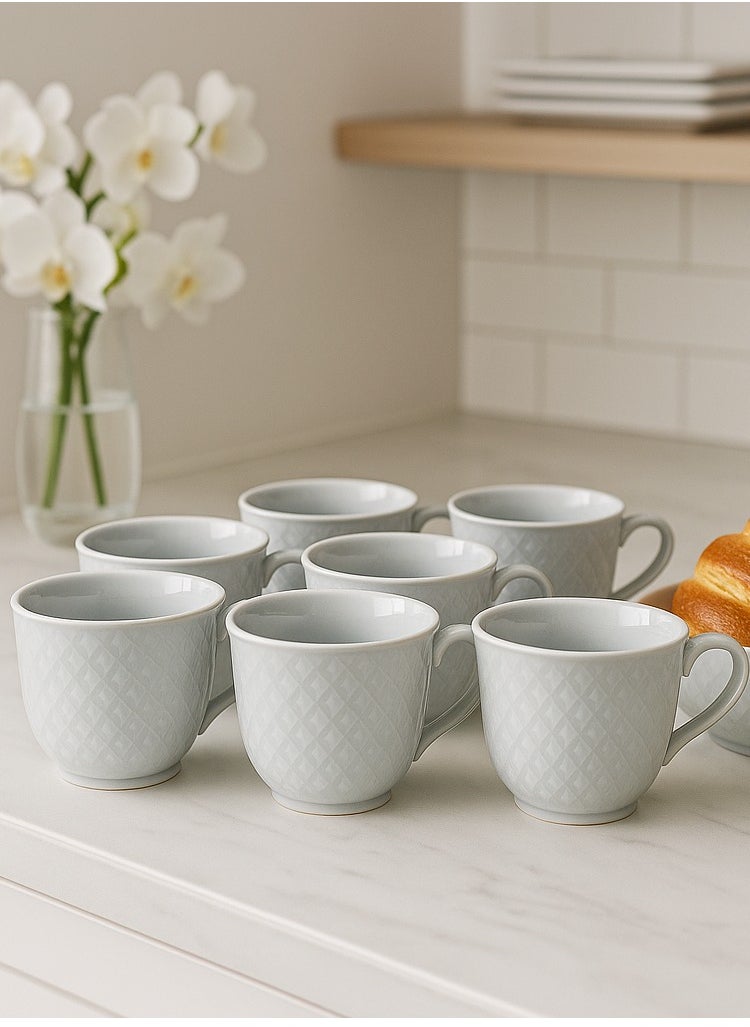 ALMUFARREJ - 6 Piece White Porcelain Coffee Cup Set - Image 1