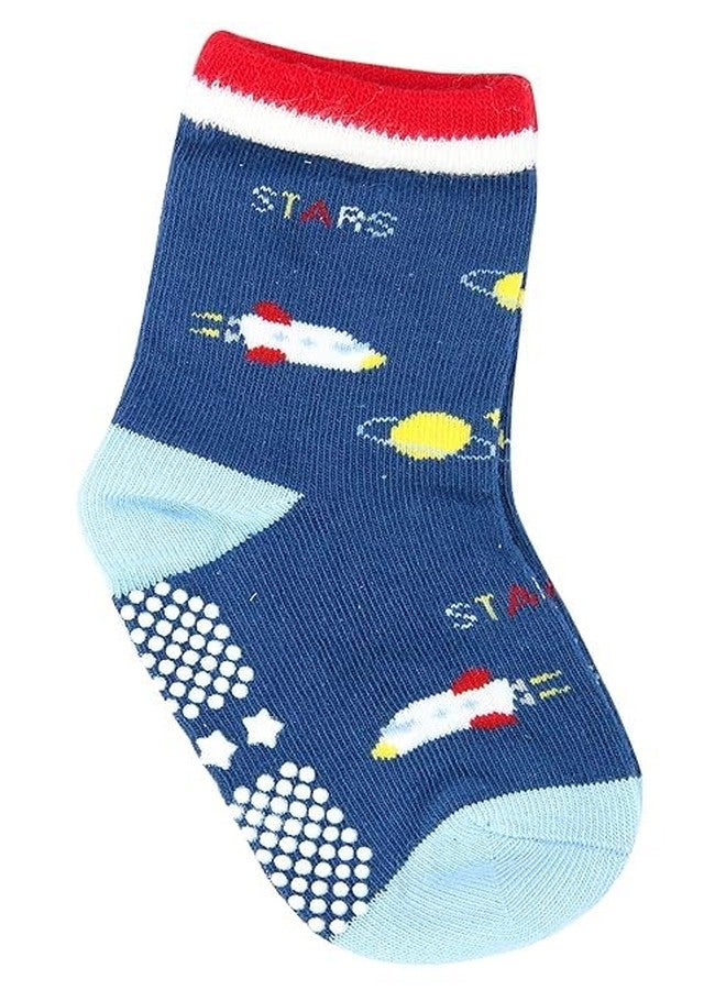 ASJAR Ramita Cotton Toddler Baby Boy Girl Non Slip Skid Ankle Socks Grips Crew Socks For 4-5 Years Infants Baby Children (Pack of 3, Multicolor) - Image 5