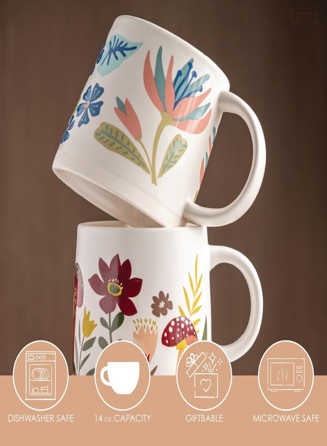 Karma, 14 oz Shelly Mug - Cute Coffee and Tea Mug - Ceramic Coffee Mugs for Women and Men, Hello Sunshine - Image 2
