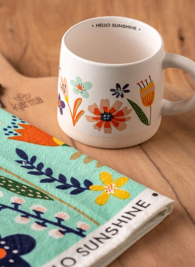 Karma, 14 oz Shelly Mug - Cute Coffee and Tea Mug - Ceramic Coffee Mugs for Women and Men, Hello Sunshine - Image 3