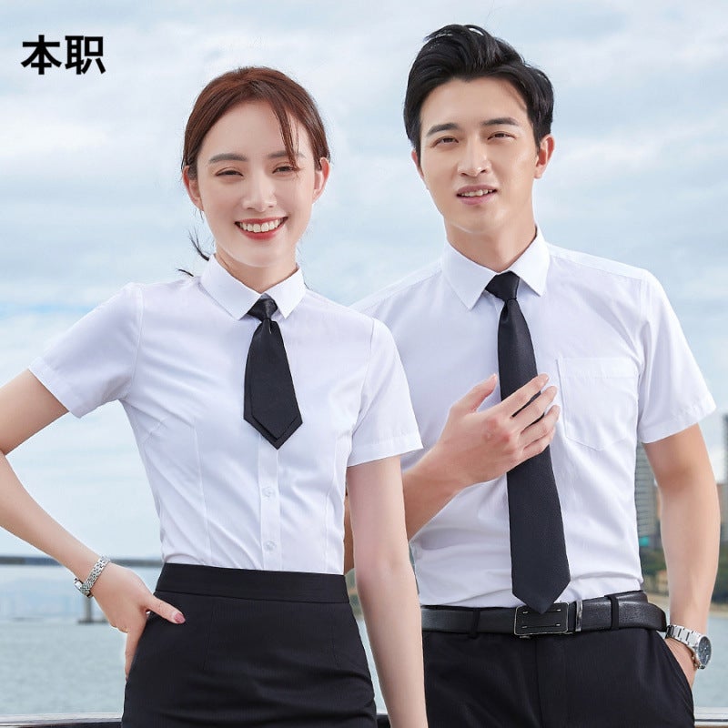 [Large ] Office Clerk Work Clothes Shirt Men'S And Women'S Dress Sales Short Sleeve Shirt Ol Business Wear - Image 4
