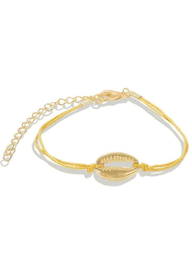 Women adjustable rope bracelet with shell design 