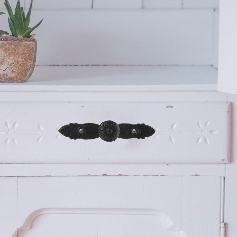 Vintage Cast Iron Cabinet Handles Antique Drawer Pulls For Kitchen Wardrobe - Image 4