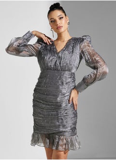 True Decadence Crinkle Organza Ruched Dress  - Image 3