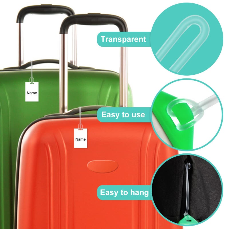 SBYURE SBYURE 100 Pack Clear Plastic Luggage Loop Straps,Worm Loops for Luggage Tags,Plastic Name Tag Loop for Identification Cards ID,6 inch  - Image 4