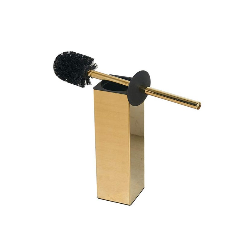 BGL Freestanding Solid Stianless Steel 304 Toilet Bowl Brush and Holder for Bathroom Storage and Organization  Space Saving Sturdy Deep Cleaning Covered Brush Gold
