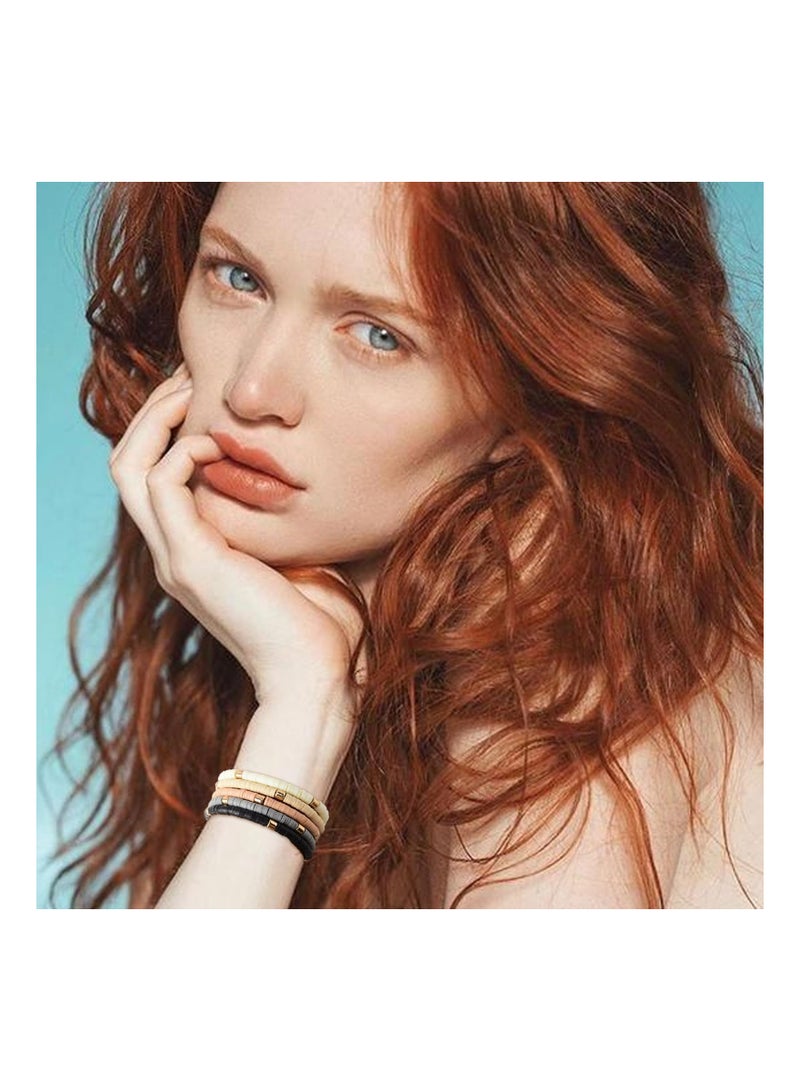 SOLARAE Clay Beads Jewelry Kit, Coffee Bracelets Bead Kit DIY Bracelet Clay Bead Set Handmade Friendship Bracelet Craft Set Arts and Crafts Coffee Bead Kit  for Women  Girl Clay Bracelets Making - Image 5