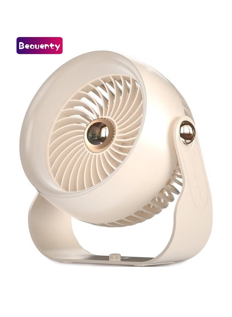 Beauenty Desk Fan, 6 Inch Quiet Air Circulator Fan, 4 Speeds with Strong Airflow, 270° Rotate Portable Fan For Bedroom Home Office Desktop Travel - Image 1