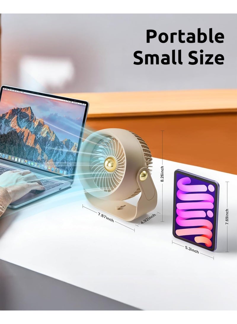 Beauenty Desk Fan, 6 Inch Quiet Air Circulator Fan, 4 Speeds with Strong Airflow, 270° Rotate Portable Fan For Bedroom Home Office Desktop Travel - Image 5