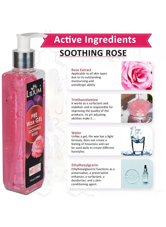 Lilium Pre Wax Gel Soothing Rose, 200ml, For Soft And Nourishing The Skin, No Parabens, No Mineral Oils, No Harmful Chemicals. - Image 5