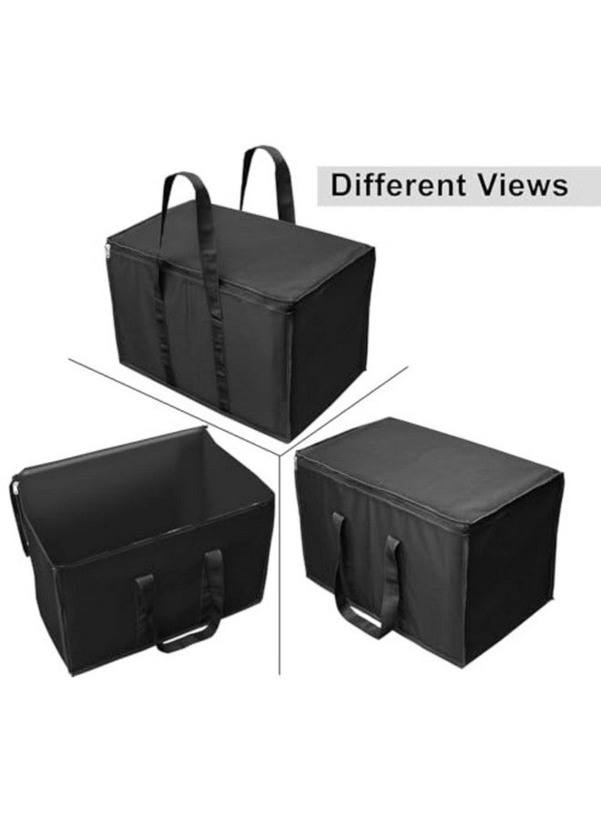 TULMAN 2-Pack 68L Nylon Clothes Storage Bag with Zipper Closure & Strong Handle - Compact Organizer for Clothes, Toys & Blankets (55 x 34 x 36 cm, Black) - Image 3