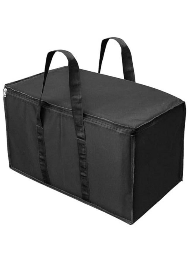 TULMAN 2-Pack 68L Nylon Clothes Storage Bag with Zipper Closure & Strong Handle - Compact Organizer for Clothes, Toys & Blankets (55 x 34 x 36 cm, Black) - Image 1
