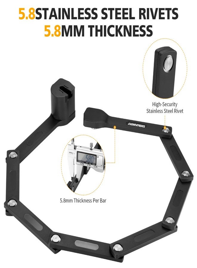 Aonvmdis Folding Bike Lock Bicycle Scooter Folding Locks with 3Keys Heavy Duty Bike Lock with Easy Mounting Bracket Alloy Steel Foldable Lock - Image 3