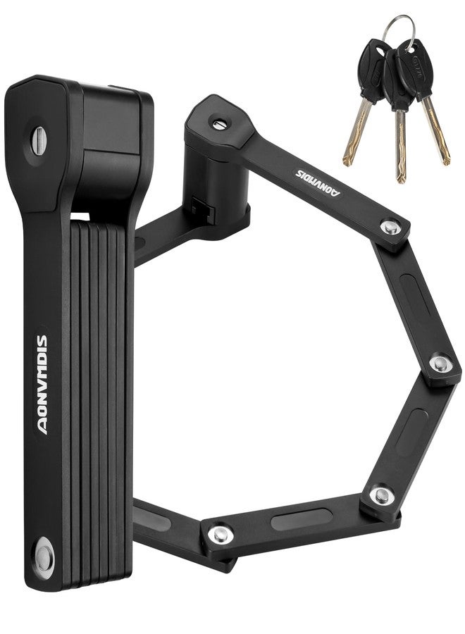 Aonvmdis Folding Bike Lock Bicycle Scooter Folding Locks with 3Keys Heavy Duty Bike Lock with Easy Mounting Bracket Alloy Steel Foldable Lock - Image 1