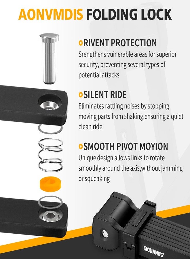 Aonvmdis Folding Bike Lock Bicycle Scooter Folding Locks with 3Keys Heavy Duty Bike Lock with Easy Mounting Bracket Alloy Steel Foldable Lock - Image 5