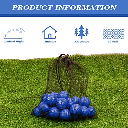 Bac-kitchen 40 Pack Foam Golf Practice Balls - Realistic Feel and Limited Flight Training Balls for Indoor or Outdoor (40 Blue) - Image 5