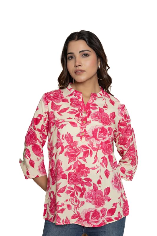 ANUSHIL Women's Tops: Stylish, Latest Cotton Top Collection - Trendy, Short & Stylish Tops for Women(White,M) - Image 1