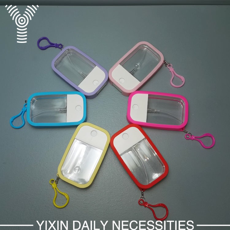 Portable Silicone Spray Bottle – Alcohol Disinfection Card Holder with Key Chain - Image 2
