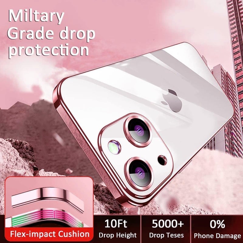Mobistyle TPU Designed for iPhone 15 Luxury Electroplating Case Individual Camera Protection Back Cover Case for iPhone 15 (Electroplating Pink) - Image 4