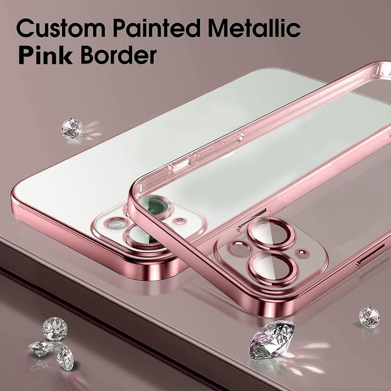 Mobistyle TPU Designed for iPhone 15 Luxury Electroplating Case Individual Camera Protection Back Cover Case for iPhone 15 (Electroplating Pink) - Image 2