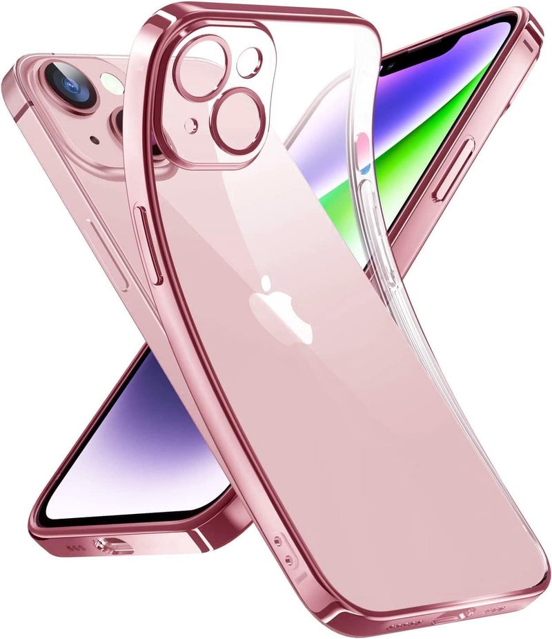 Mobistyle TPU Designed for iPhone 15 Luxury Electroplating Case Individual Camera Protection Back Cover Case for iPhone 15 (Electroplating Pink) - Image 1