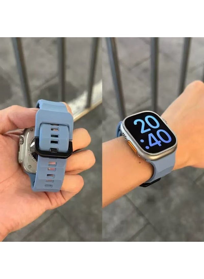 سوار ساعة متوافق مع سلسلة ساعات Apple Watch Band 42 مم 44 مم 45 مم 46 مم 49 مم للنساء، حزام بديل رفيع من الجلد الأصلي بتصميم مزدوج لسلسلة iWatch Series 10 9 8 7 6 SE - Image 1