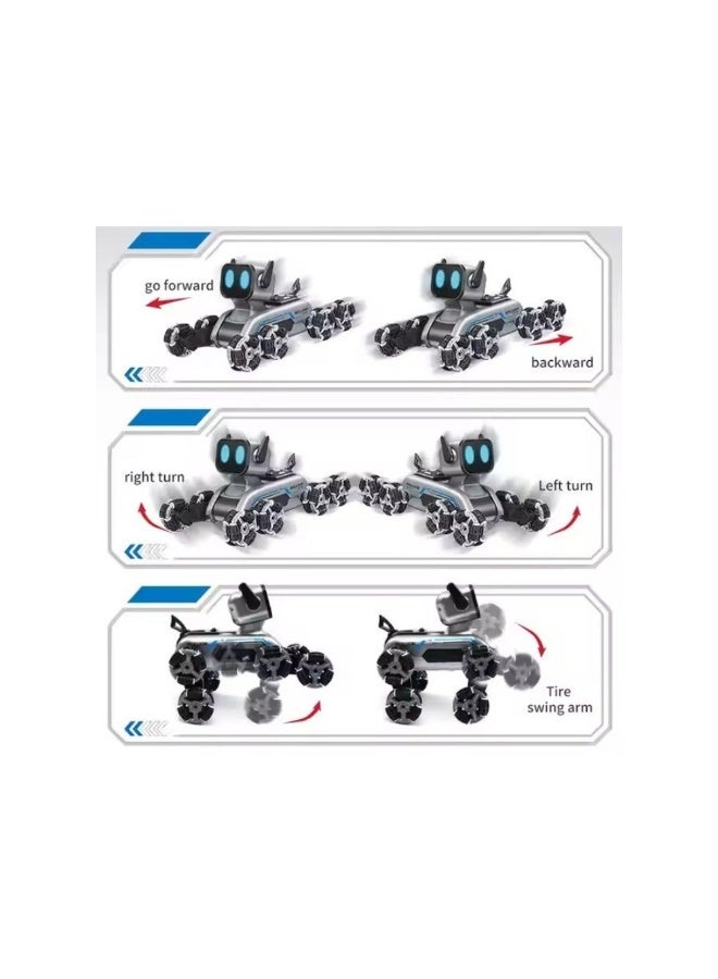 Remote Control Eight-Wheeled Stunt Robot Dog – Interactive RC Toy with 360° Spins, Flips, LED Lights, Durable Design, Fun Action & Stunt Features for Kids - Image 3