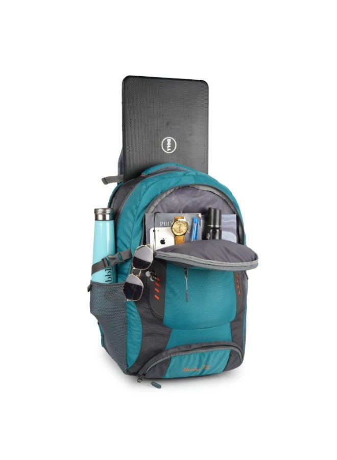 هاف مون Half Moon Extra Large Size 55L Waterproof 6 Compartment Rucksack/Trekking Bags For Men, Polyester Airport Blue | Laptop Compartment & Rain Cover | Trekking, Hiking, Travel Backpack For Unisex - Image 2