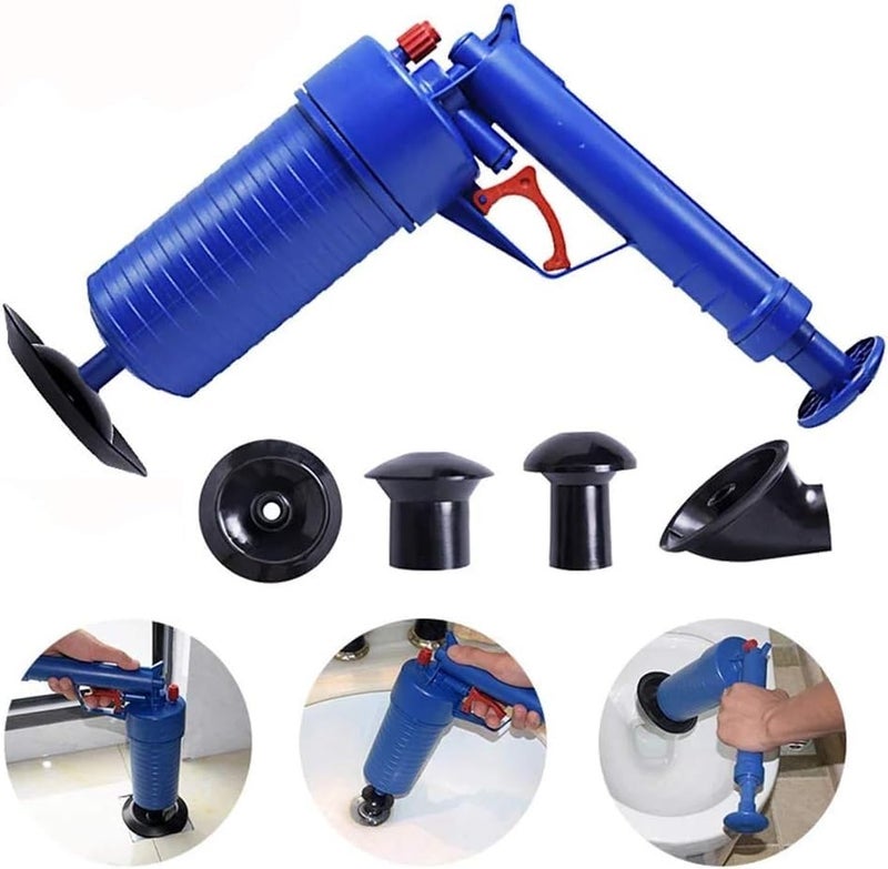Deoxys Deoxys Air Drain Blaster, High Pressure Drains Toilet Plunger Set Unclog Pressures Draining Pump Gun Powerful Clog Remover Cleaning Hand Powered for Sink  - Image 2