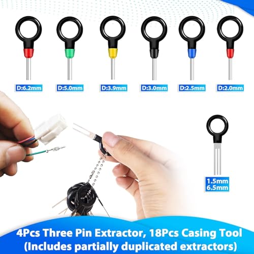 Kikerike Terminal Removal Tool Kit 139 Pcs Depinning Tool Electrical Connector Pin Removal Tool Kit Pin Extractor Tool Set Wire Terminal Release Tool for Automotive Car Household Devices - Image 4