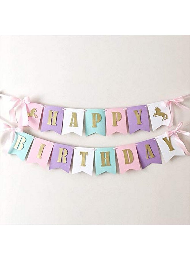 Balloonistics Balloonistics Unicorn Girl's 1st Birthday Decorations Rainbow Birthday Party Garland Baby Shower Personalized Banner  - Image 3