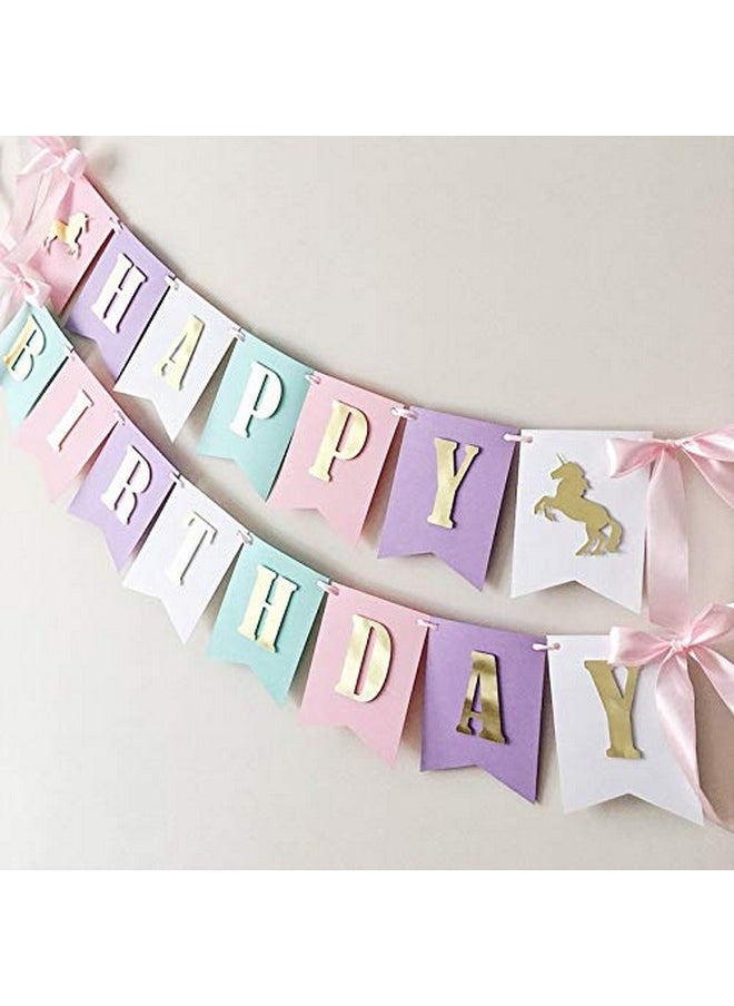 Balloonistics Balloonistics Unicorn Girl's 1st Birthday Decorations Rainbow Birthday Party Garland Baby Shower Personalized Banner  - Image 2