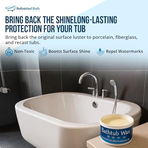 Refinished Bath Solutions شمع حوض الاستحمام إيكوبيل 2K | تلميع وختم للأحواض الخزفية والألياف الزجاجية | طارد للماء والرواسب | لمعان سهل للتطبيق الذاتي - Image 2