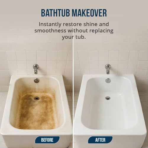 Refinished Bath Solutions شمع حوض الاستحمام إيكوبيل 2K | تلميع وختم للأحواض الخزفية والألياف الزجاجية | طارد للماء والرواسب | لمعان سهل للتطبيق الذاتي - Image 3