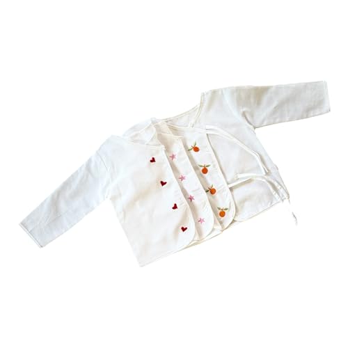 Picksparrow Unisex-Baby Pure Cotton Embroidered Newborn Baby Clothes/Jhablas/Vests (Full Sleeve, Set of 3) (in, Age, 0 Months, 3 Months, Regular, Pink) - Image 1