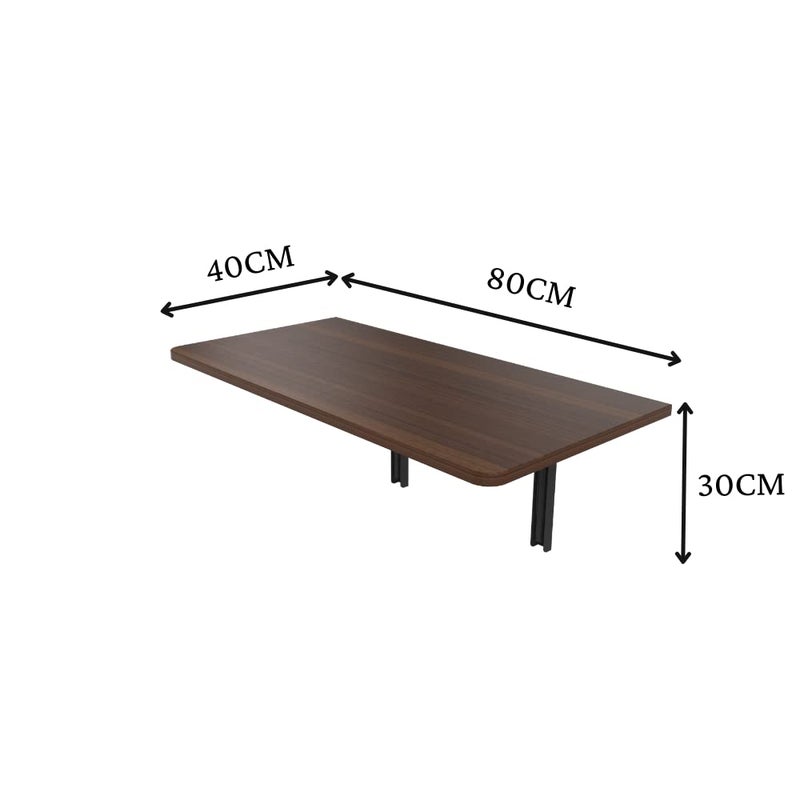 InnoFur Den Wall Mounted Folding Study Laptop Reading Writing Work from Home Table Regular 80x40CM Brown - Image 2