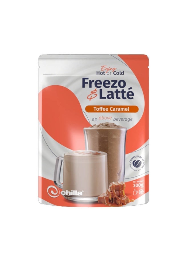 Chilla Toffee Caramel Freezo Latte 300 g – Toffee Flavored Freezo Powder for Frozen Drinks, Frappes & Café‑Style Beverages | Sweet & Creamy Taste for Refreshing Treats at Home - Image 1