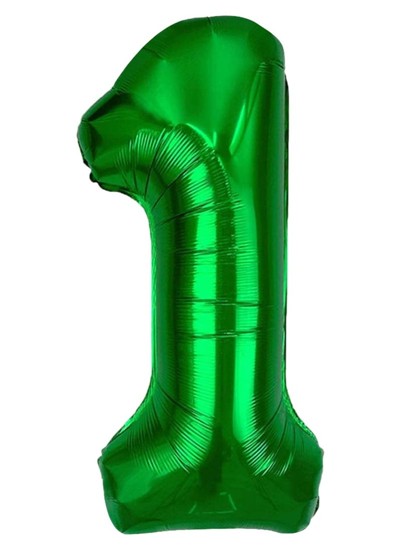 KATCHON Green Number 1 Balloon for 1st Birthday or Anniversary Decoration 40 Inch  - Image 1