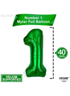 KATCHON Green Number 1 Balloon for 1st Birthday or Anniversary Decoration 40 Inch  - Image 2