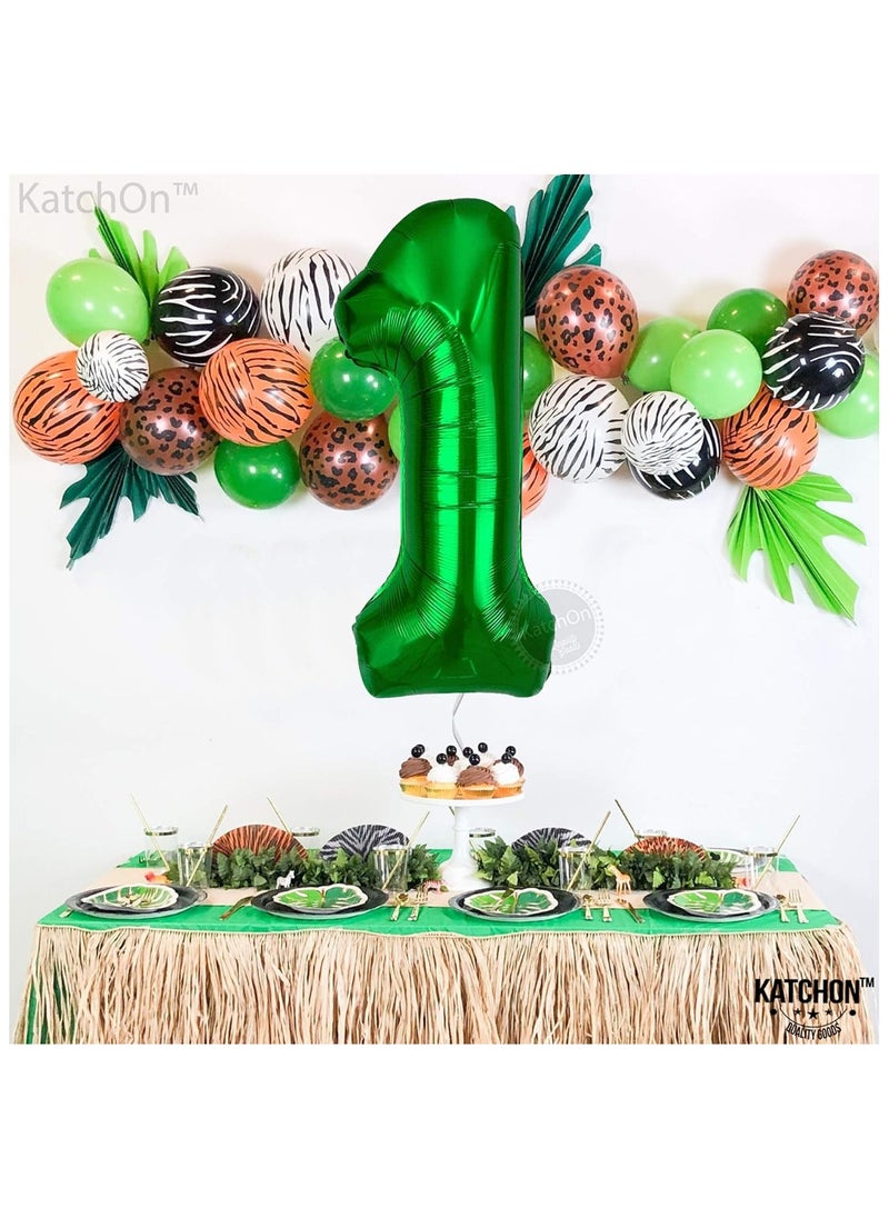 KATCHON Green Number 1 Balloon for 1st Birthday or Anniversary Decoration 40 Inch  - Image 4