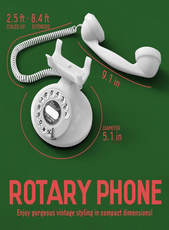 Opis Technology Opis FunkyFon Cable: A Vintage Landline Telephone, The Retro Phone Green for Home, and Old Fashioned Telephones in White - Image 3