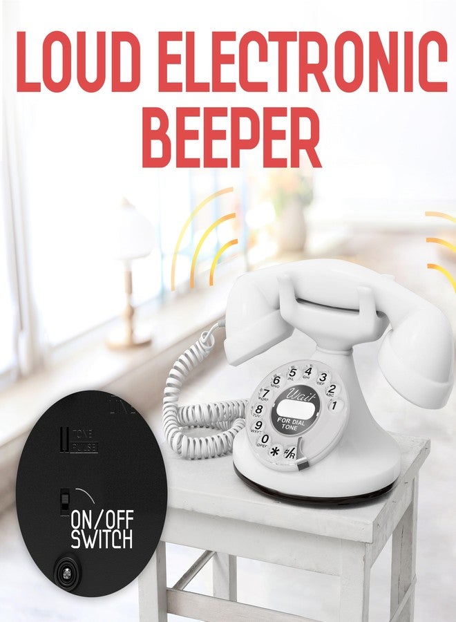 Opis Technology Opis FunkyFon Cable: A Vintage Landline Telephone, The Retro Phone Green for Home, and Old Fashioned Telephones in White - Image 4