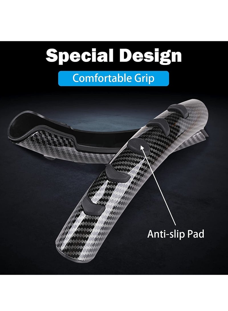 Carbon Fiber Steering Wheel Cover Non Slip Steering Wheel Grips Booster Cover Trim Universal for Toyota Ford BMW Chevy Nissan Hyundai Honda Kia Auto Car Wheel Protector Accessory Women Men 15 Inch - Image 2
