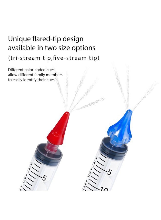 ETTSNU 20mL Ear Syringes for Removing Ear Wax, Cleaning Water Irrigation Kits with 3 Penta-Stream Tips and 3 Tri-Stream Tips Improved Hearing Clarity and Aural Hygiene (clear) - Image 3