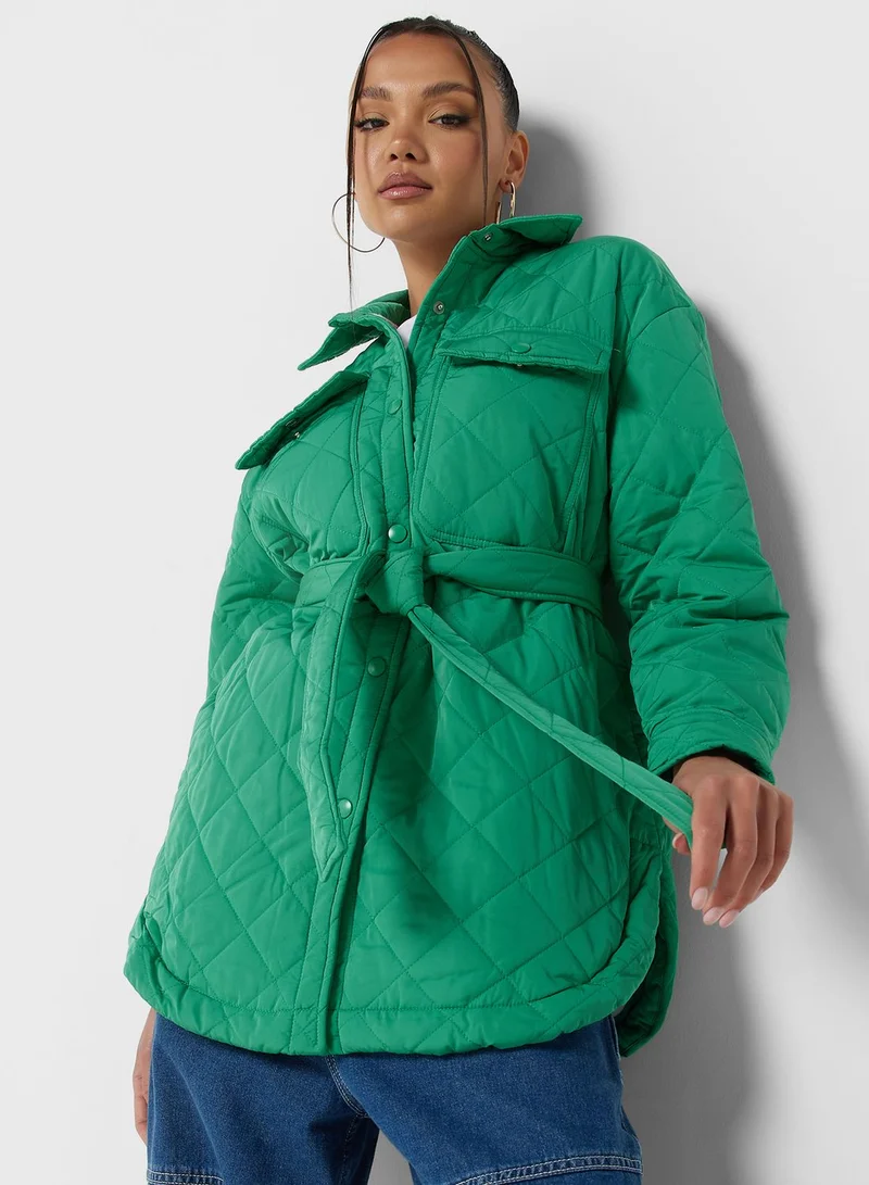 Ginger Belted Padded Coat