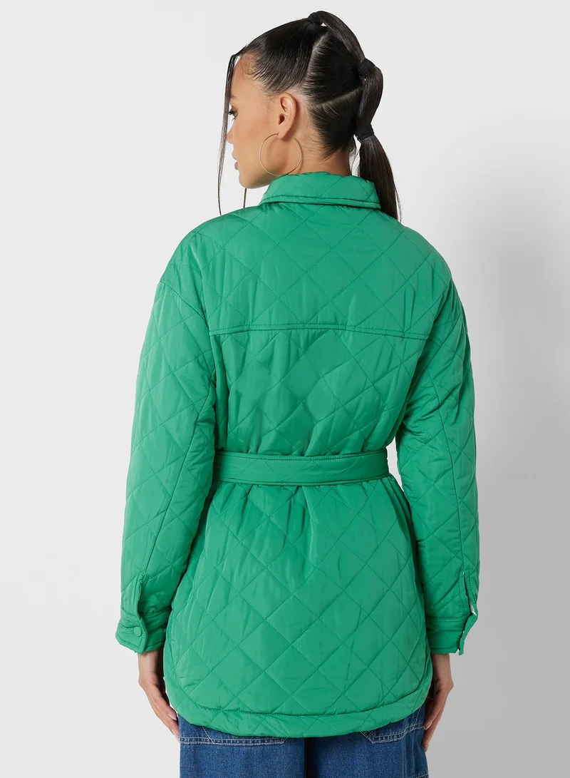 Ginger Belted Padded Coat